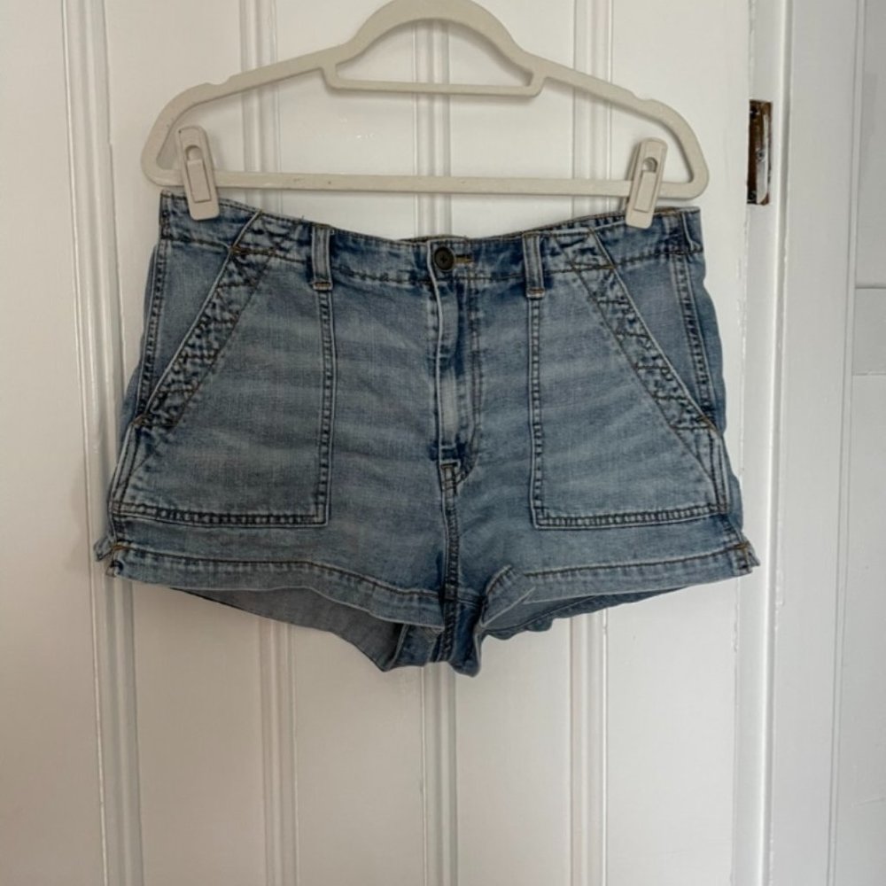 Aerie denim shorts, 3 inch inseam, elastic waist